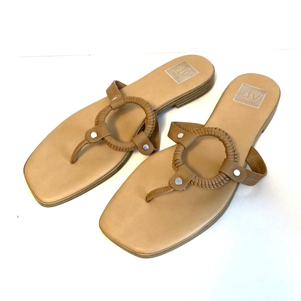 DV Dolce Vita Marta Sandals / Tan Braided O-Ring Thong/ Women's 8.5"